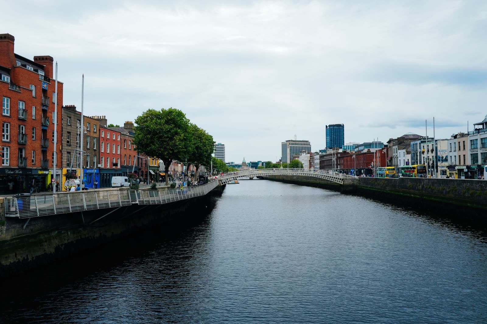 Ha'penny Bridge over the River Liffey in Dublin